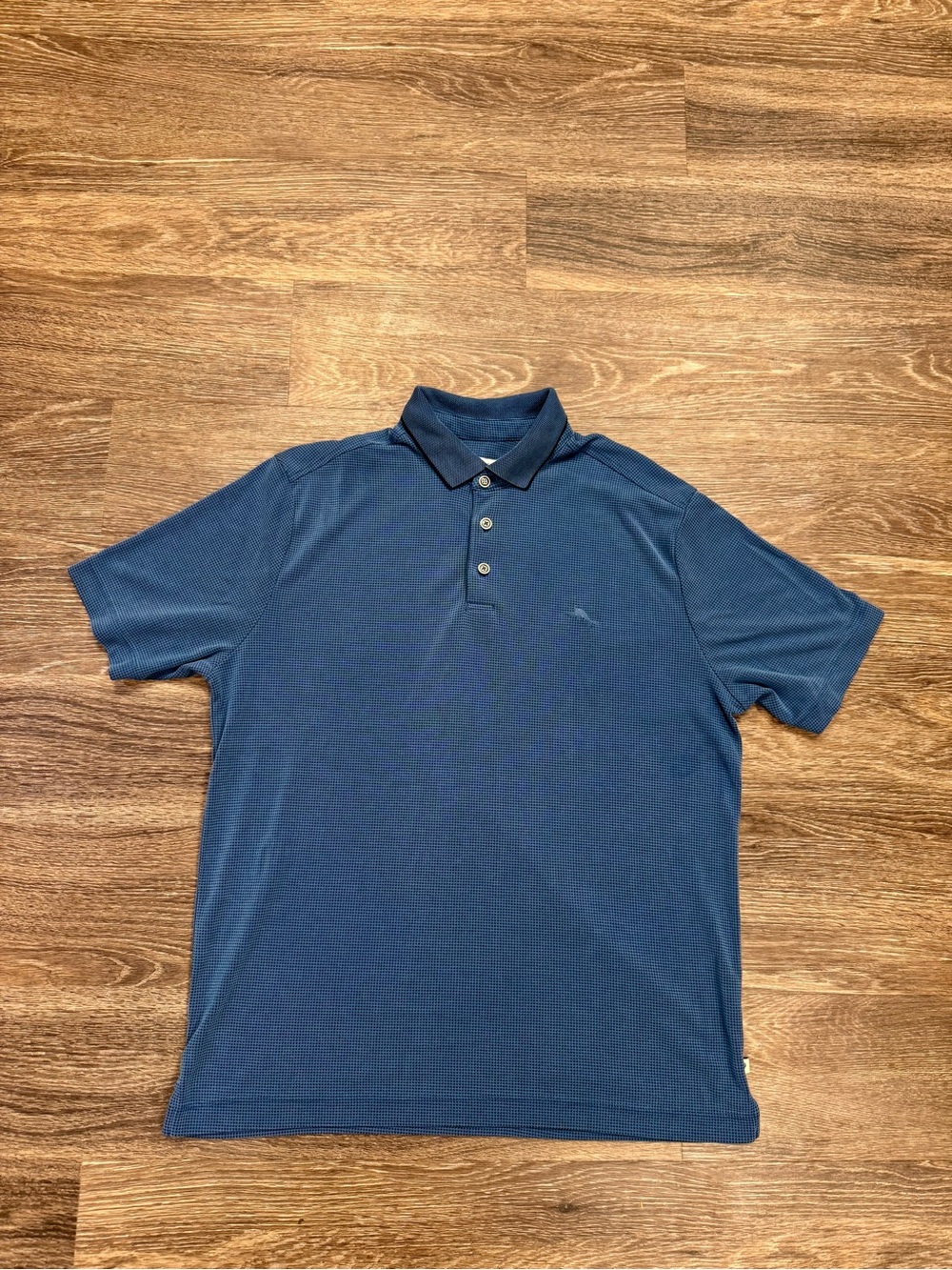 Tommy Bahama Blue TENCEL Modal Polo Shirt Men's Medium Textured Golf Casual